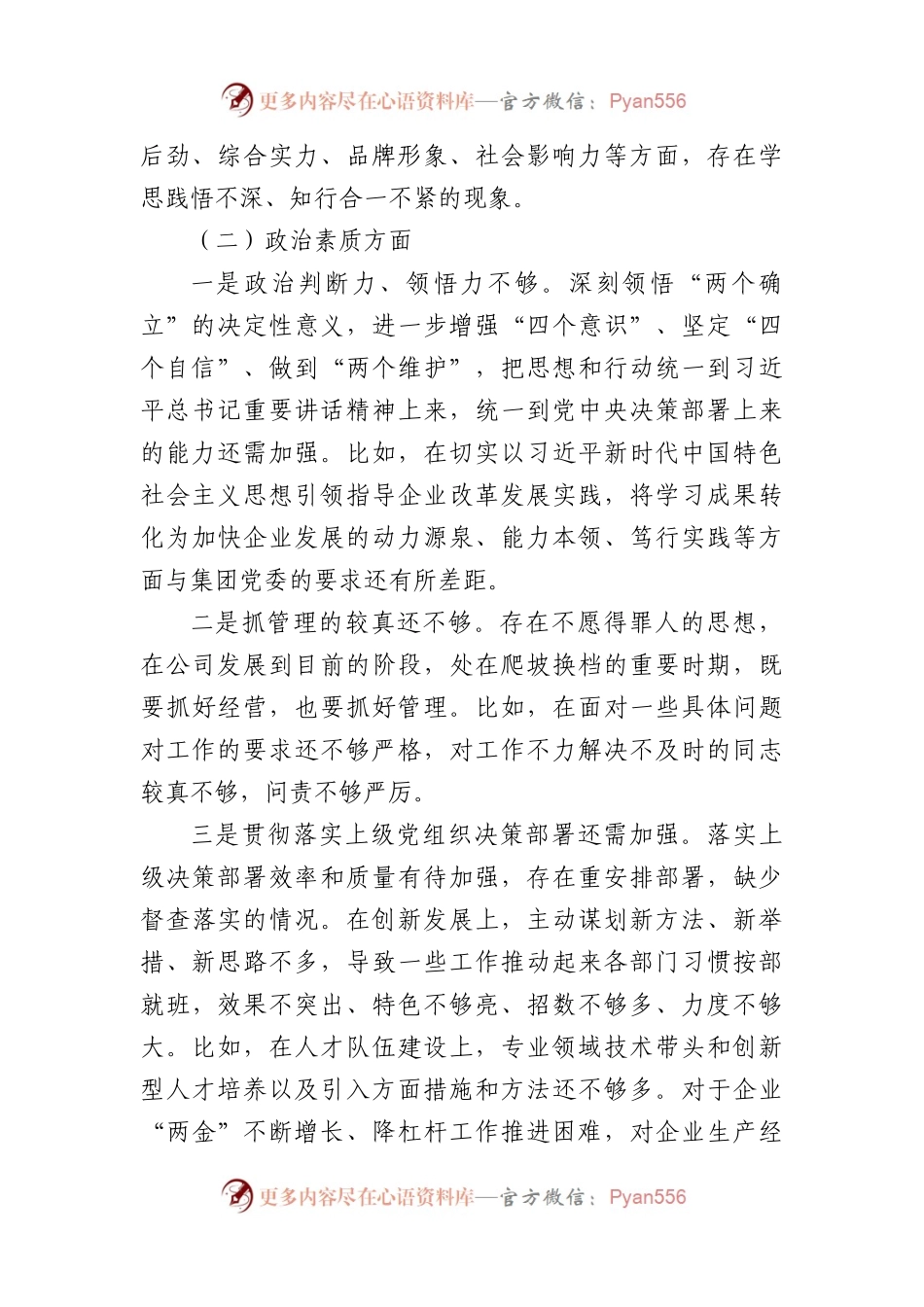 国企总经理主题教育专题组织生活会个人发言提纲.docx_第2页