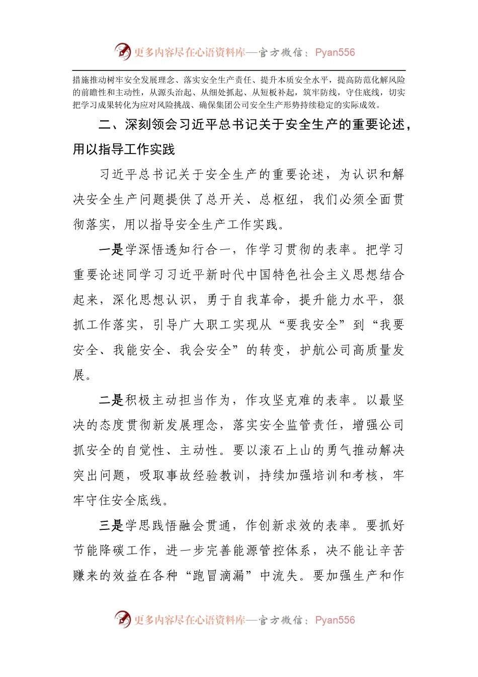 国企学习安全生产重要论述交流研讨发言材料.docx_第2页