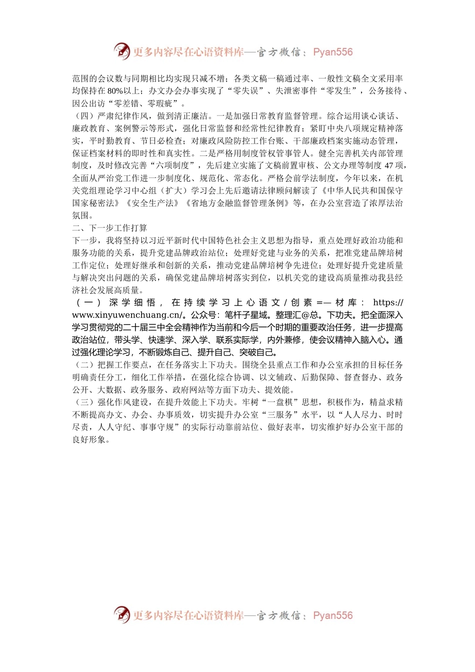 县政府办公室主任2024年述职述廉述党建工作报告.docx_第2页