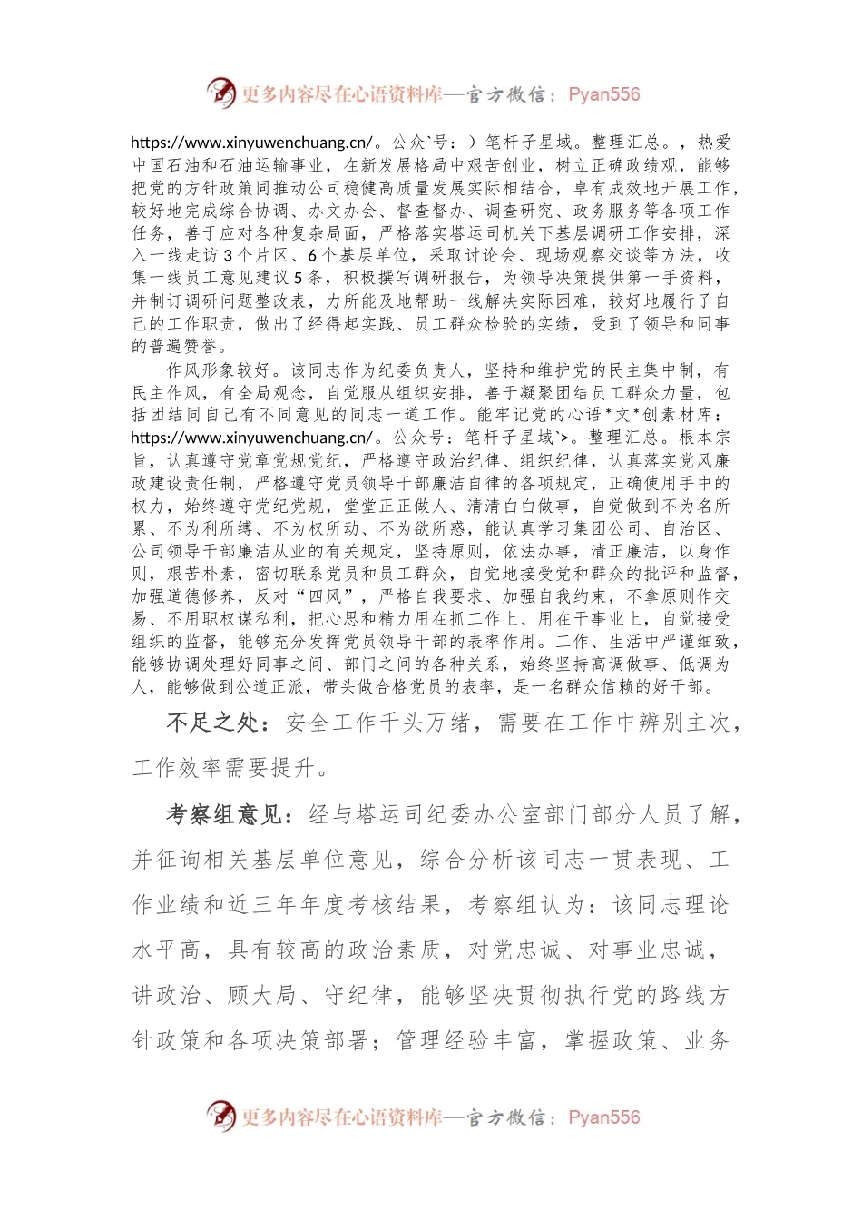 国企领导干部考察材料.docx_第2页