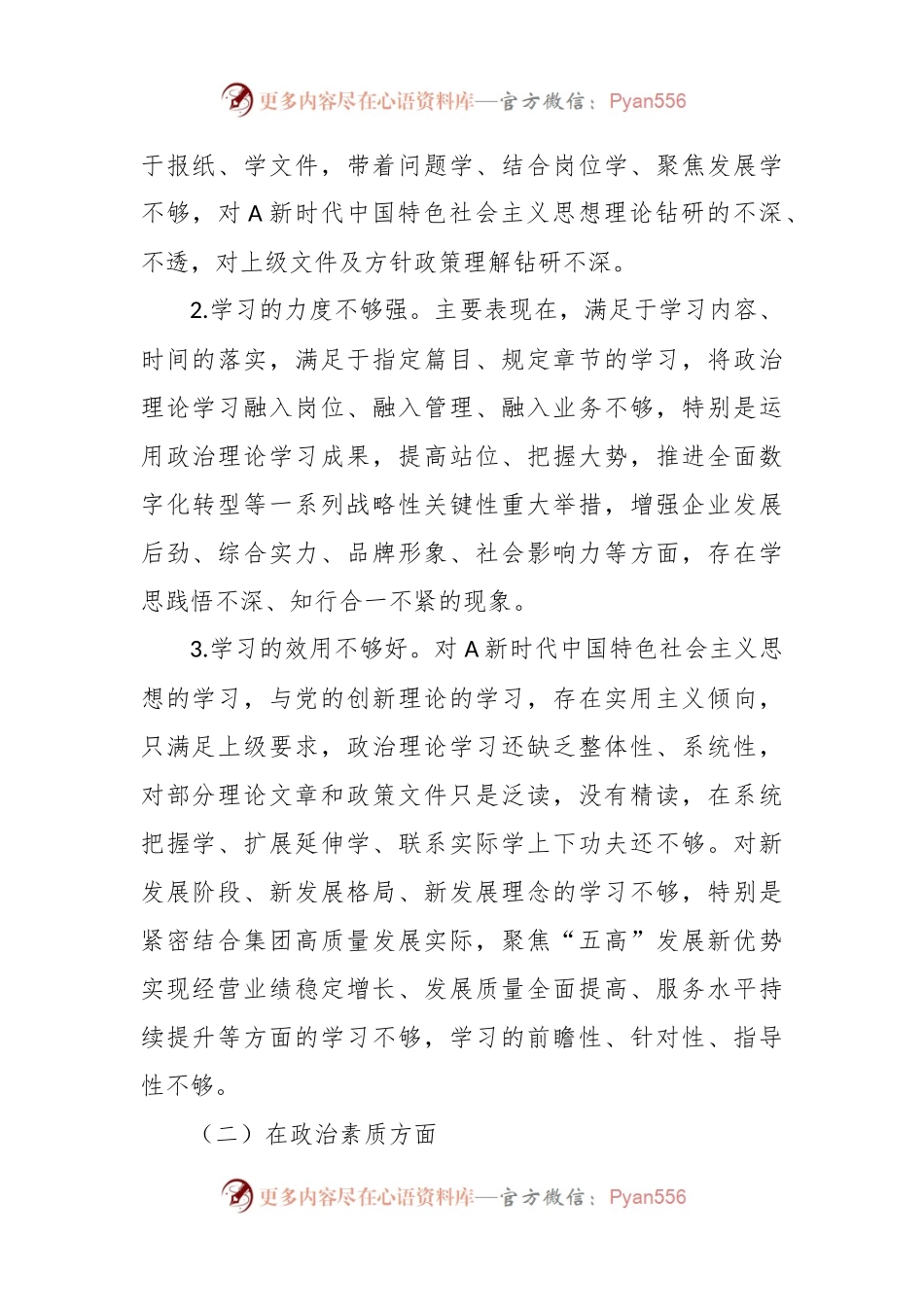 国企在2023年主题教育民主生活会领导干部个人六个方面发言提纲.docx_第2页