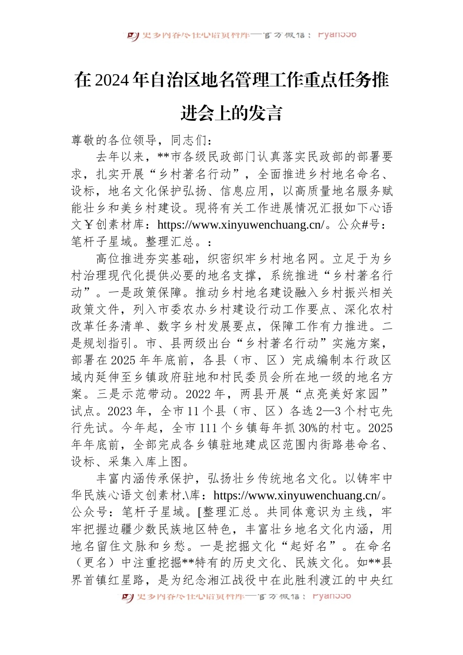 在2024年自治区地名管理工作重点任务推进会上的发言.docx_第1页