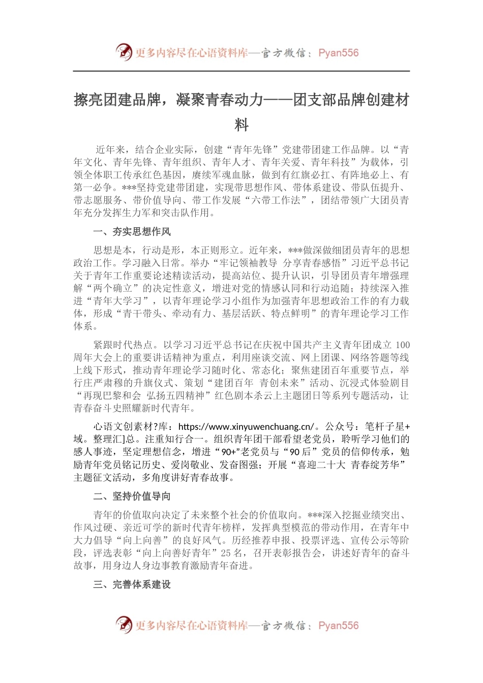 团支部品牌创建材料.docx_第1页