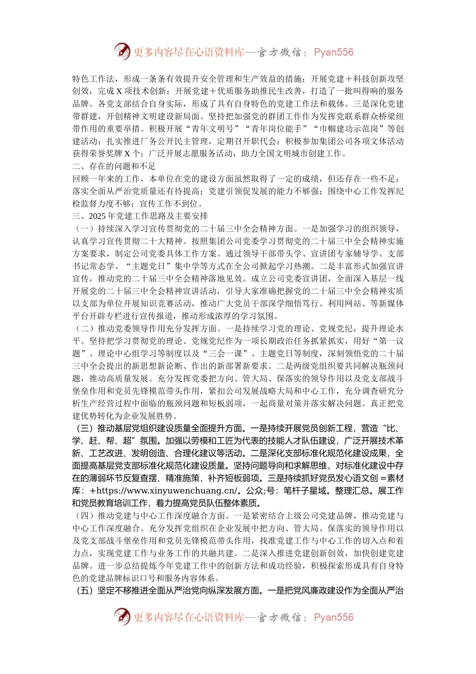 国有企业2024年党建工作总结及2025年工作计划.docx_第2页