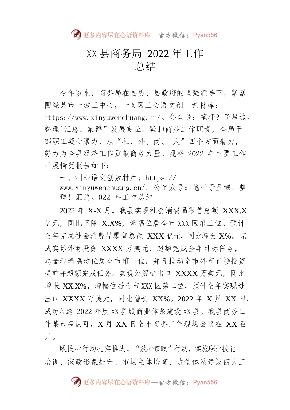 县商务局2022年工作总结.docx_第1页