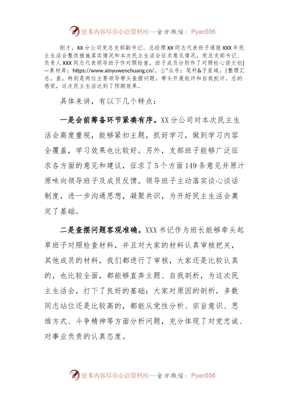 国有企业指导组点评分公司民主生活会讲话提纲.docx_第2页