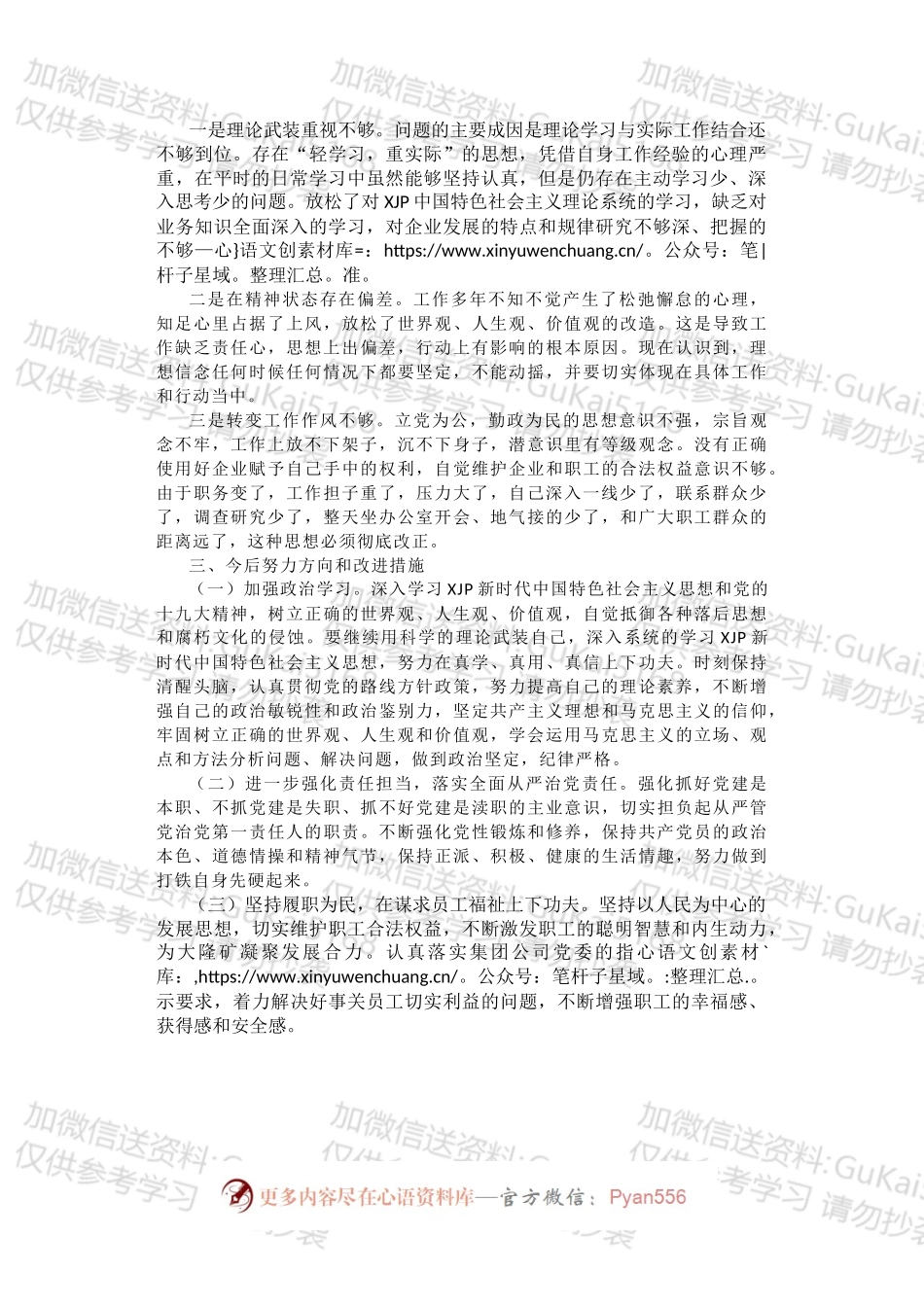 国企班子成员20xx年“不忘初心、牢记使命”主题教育专题民主生活会检视剖析材料.docx_第2页