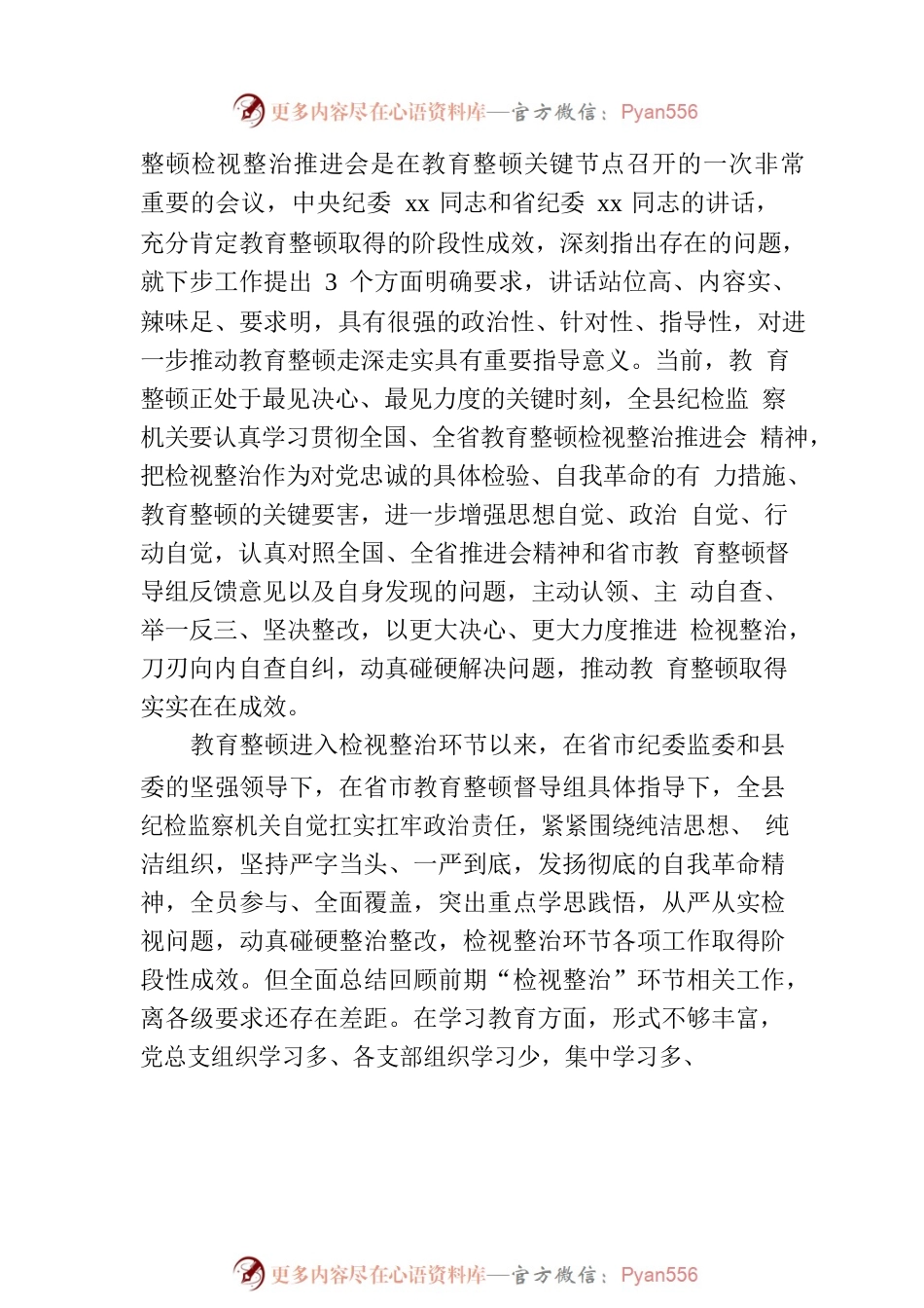 县纪委书记在教育整顿检视整治工作推进会上的讲话.docx_第2页