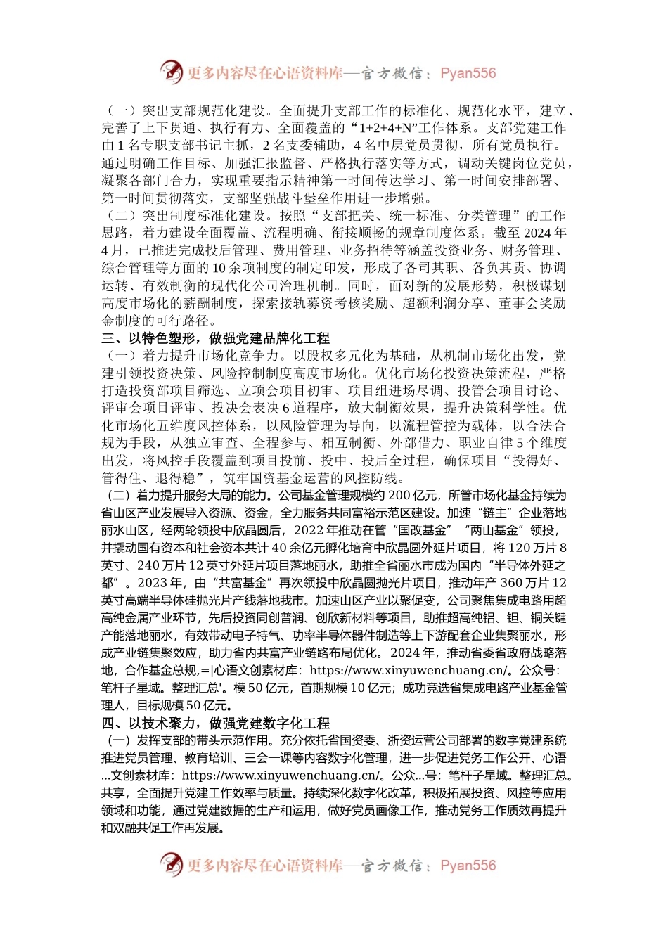 国企党支部2024年度落实全面从严治党主体责任情况报告.docx_第2页