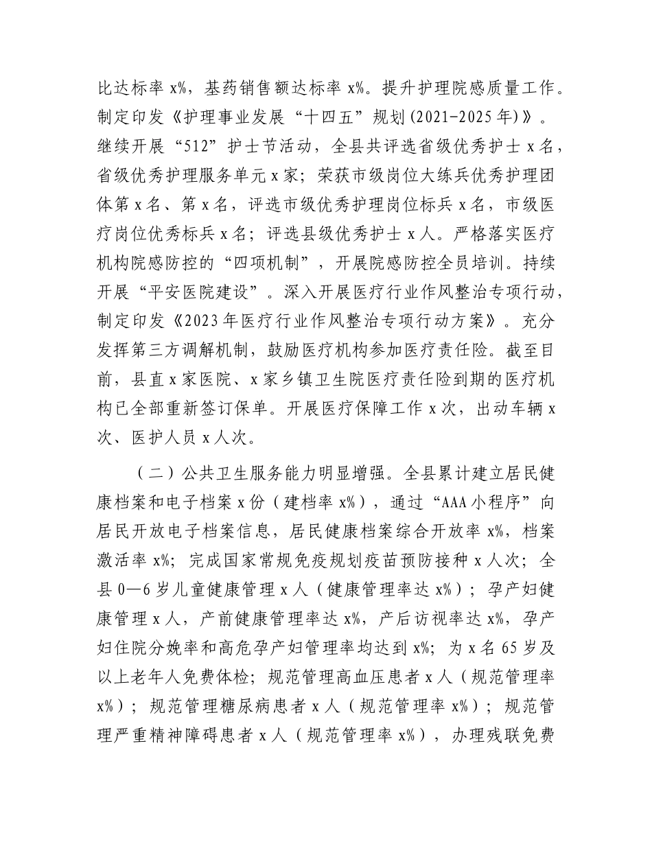 县卫健局2023年上半年工作总结及下半年工作计划.docx_第2页
