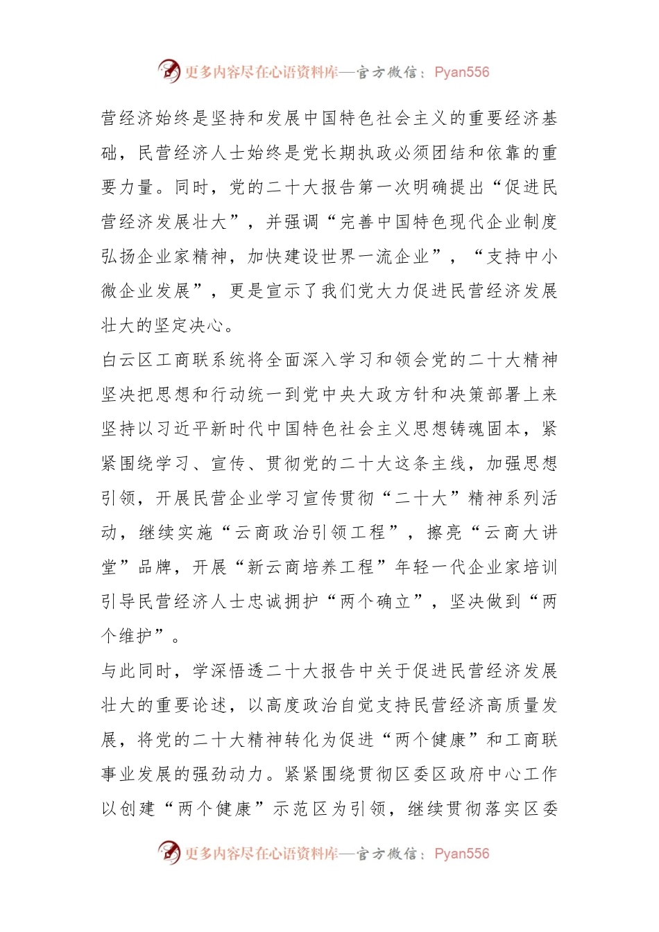 各区工商联书记谈加强学习宣传贯彻党的二X大精神，强化政治引领，促进民营经济“两个健康”发展.docx_第2页