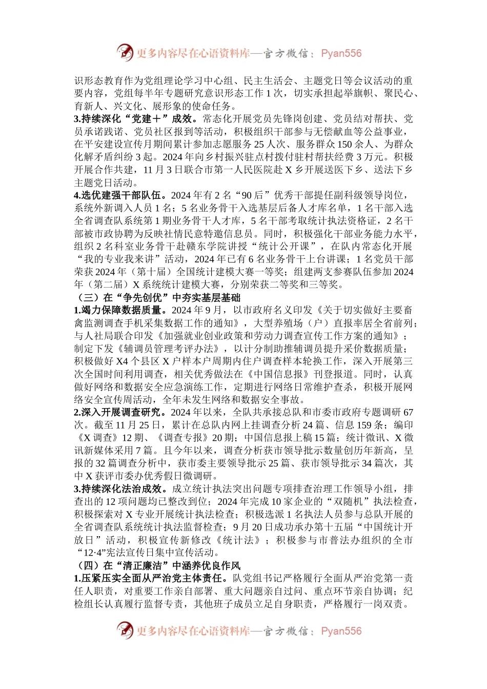 县统计调查队党支部2024年工作总结和2025年工作计划.docx_第2页