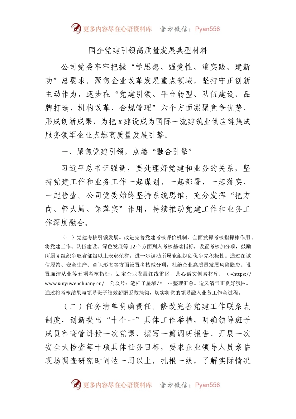 国企公司党建引领高质量发展典型经验总结.docx_第1页