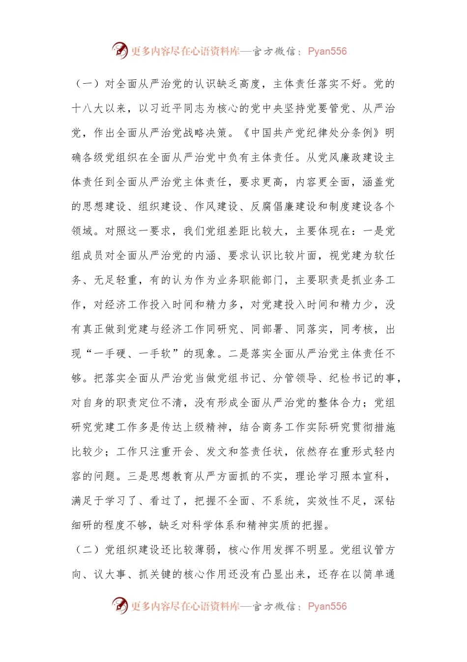 商务局党组班子严守党规党纪对照检查材料.docx_第2页