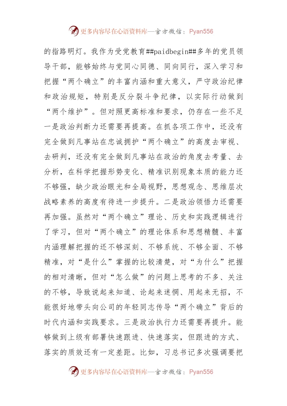 国企党委书记、董事长2022年度“七个带头”民主生活会发言材料.docx_第2页