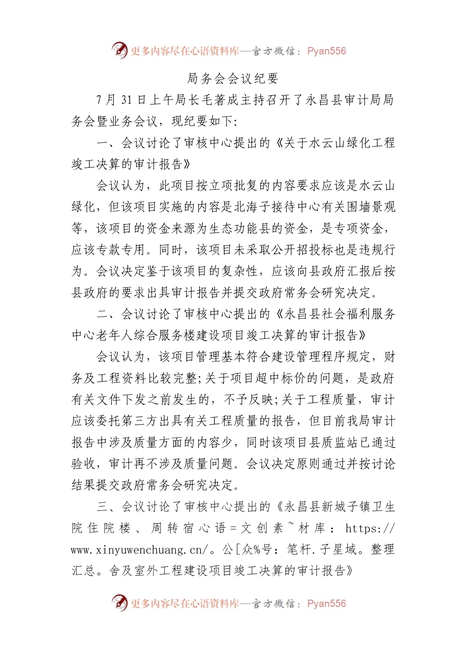 县审计局局务会会议纪要.docx_第1页