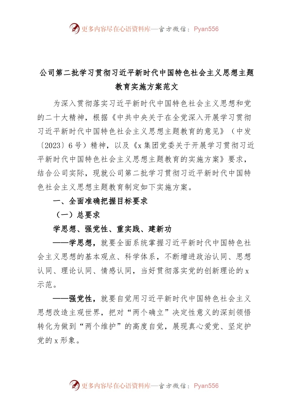 国有企业公司第二批主题教育实施方案.docx_第1页