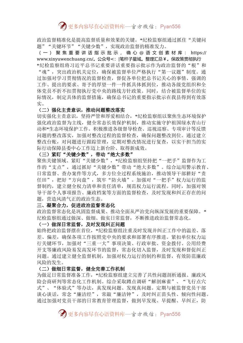 县局纪检监察组政治监督具体化精准化常态化工作总结.docx_第2页
