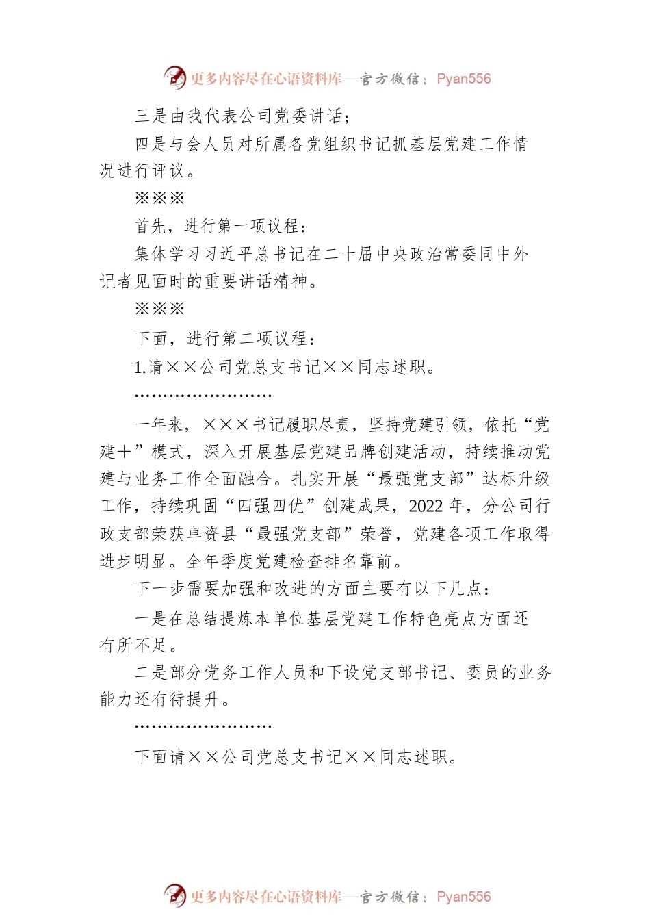 国企2022年度党组织书记抓基层党建述职评议.docx_第2页