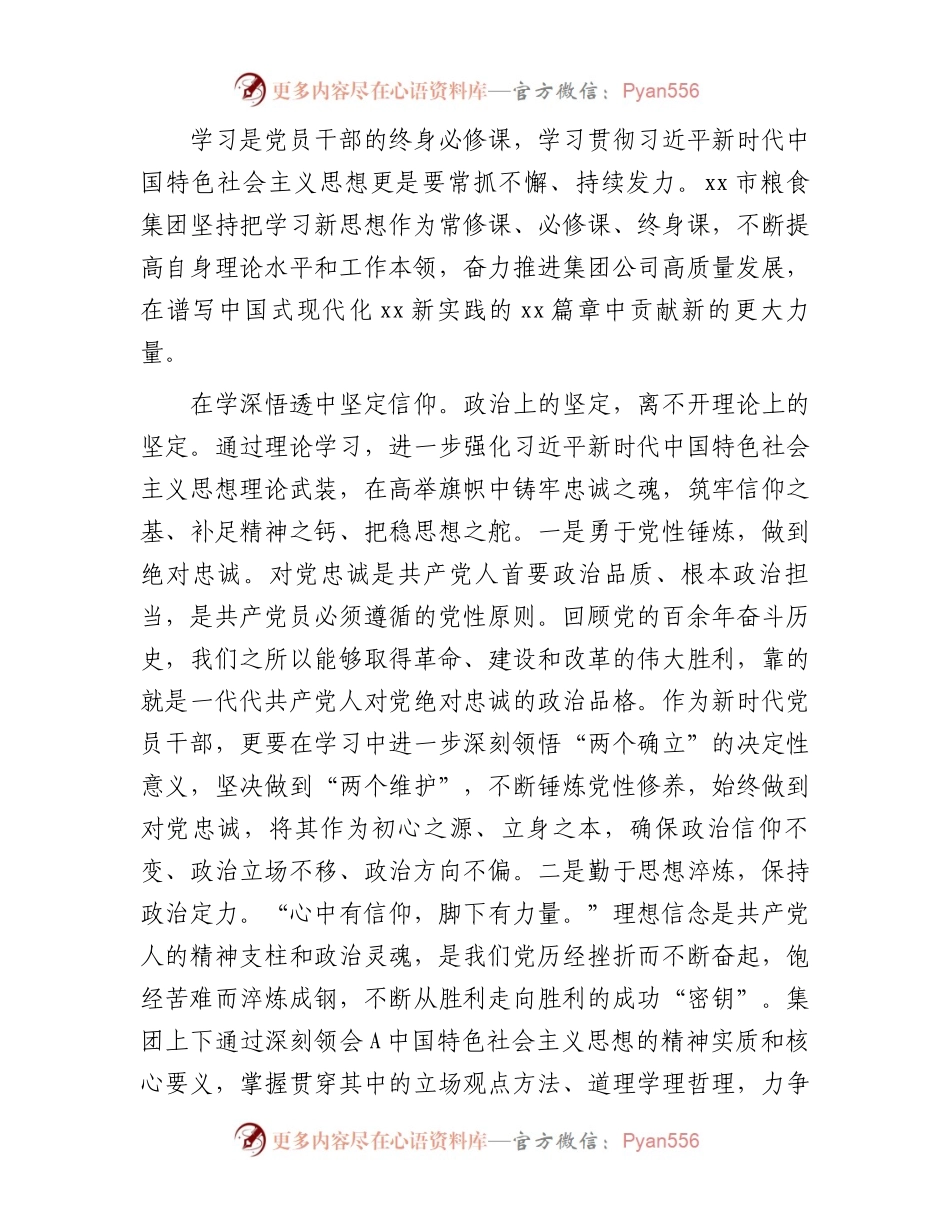 国企主题教育研讨发言：把握核心要义 深学细照笃行2600字.docx_第1页