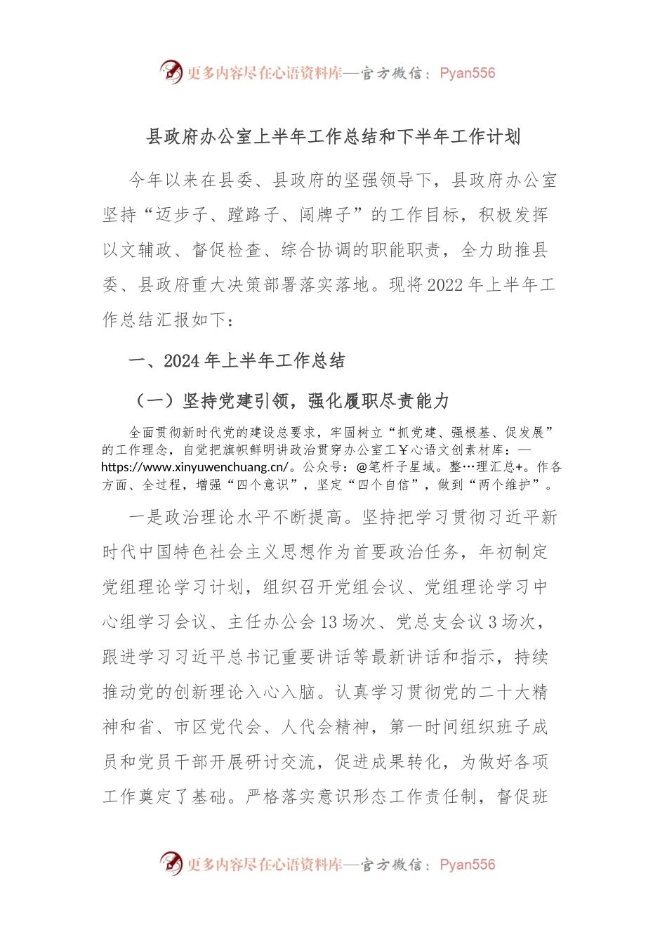 县政府办公室上半年工作总结和下半年工作计划.docx_第1页