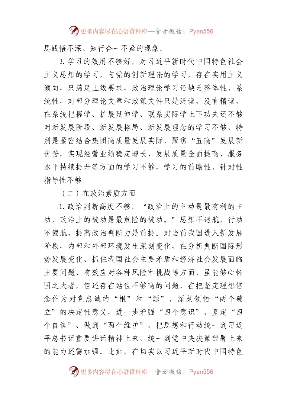 国企2023年主题教育民主生活会领导干部个人发言提纲.docx_第2页