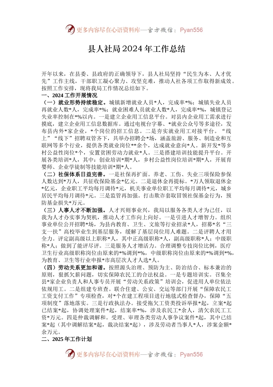 县人社局2024年工作总结.docx_第1页