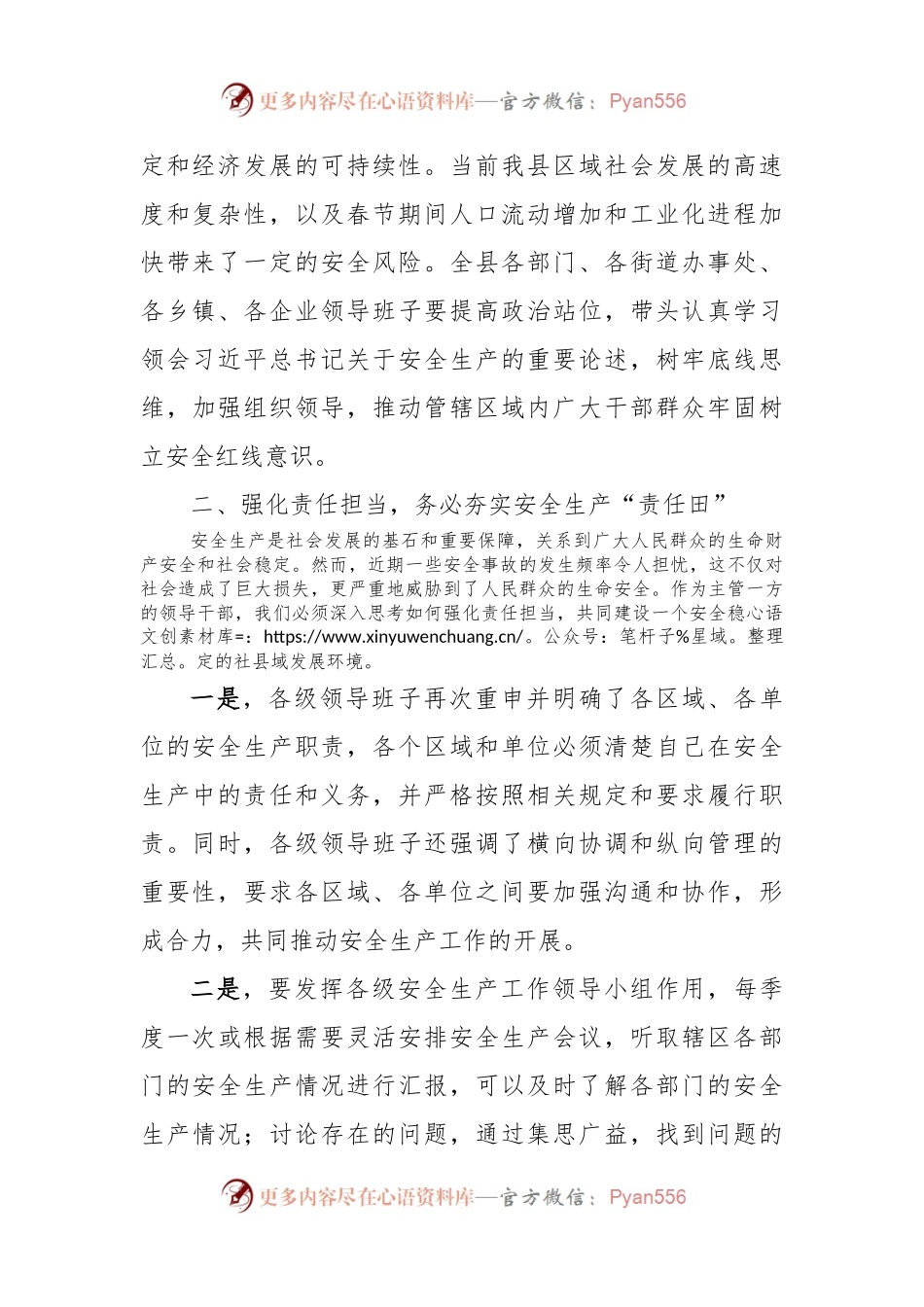 在2024年春节前安全生产专项工作部署会上的讲话稿.docx_第2页