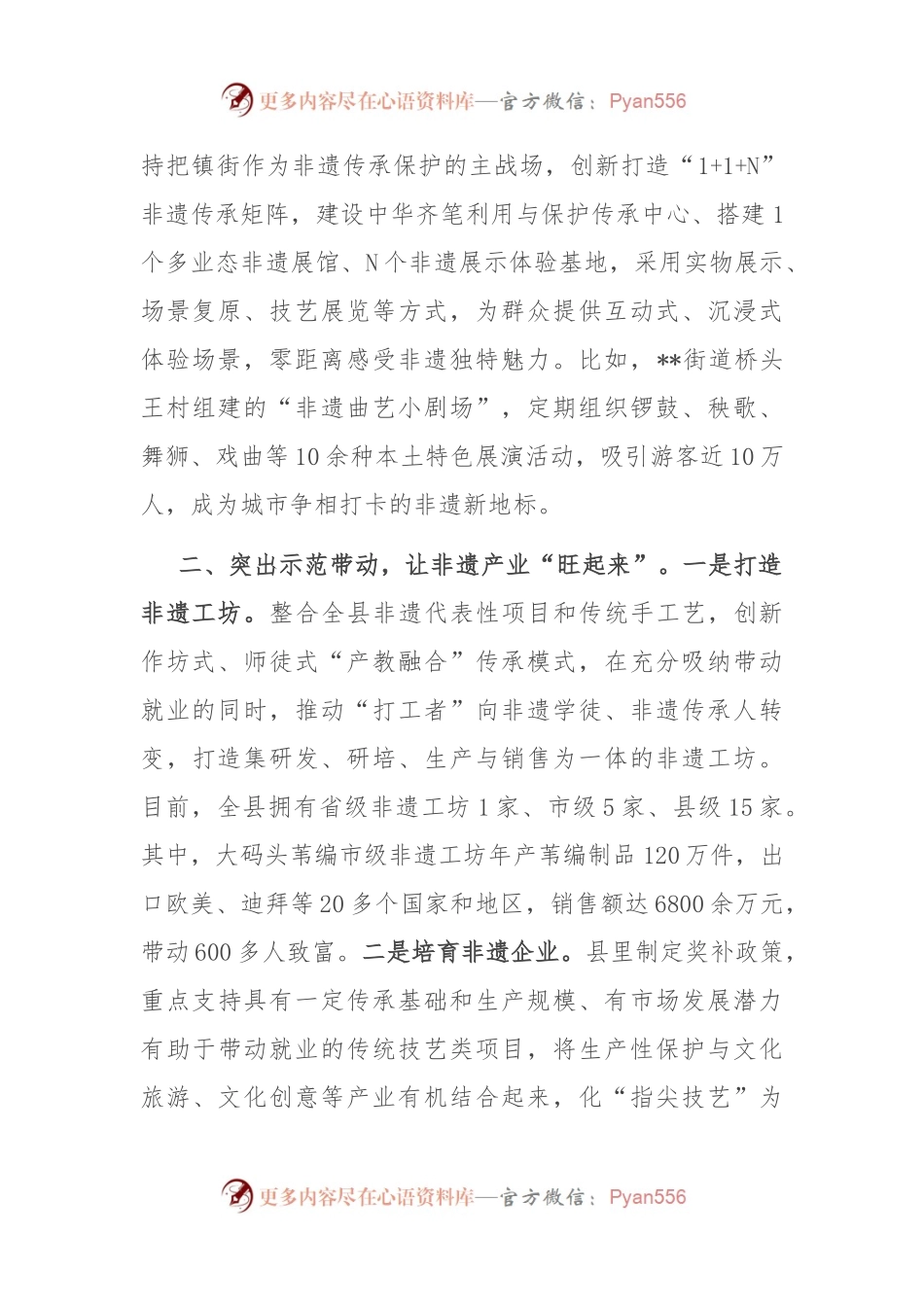 在2024年全市非物质文化遗产保护和传承工作推进会上的发言.docx_第2页