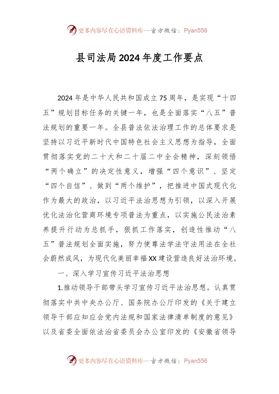 县司法局2024年度工作要点.docx_第1页