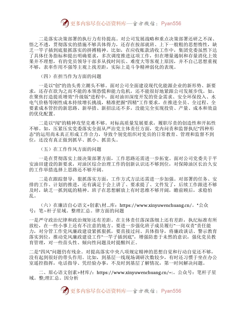 国企党委2023年主题教育专题民主生活会领导班子对照检查材料.docx_第2页