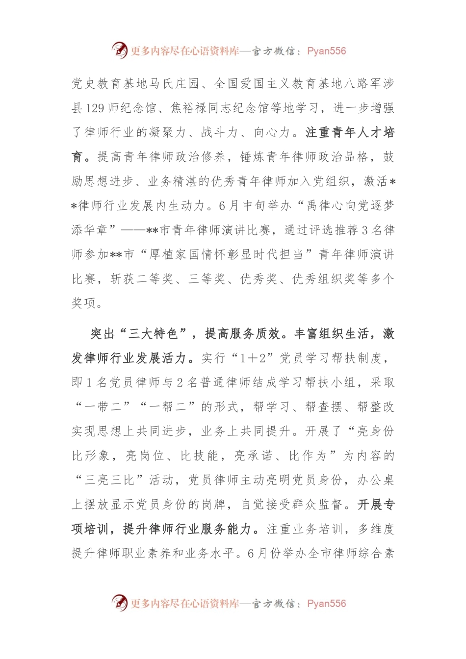 在2024年全市律师行业党建工作专题推进会上的汇报发言.docx_第2页
