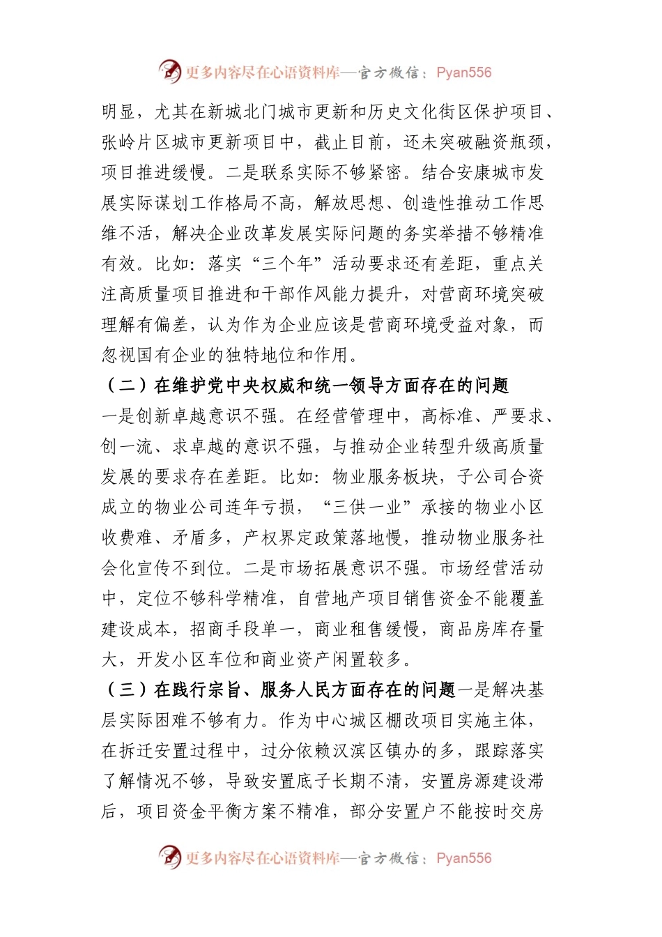 国企领导班子2023年度专题民主生活会对照检查材料（践行宗旨等6个方）+反面典型案例）.docx_第2页