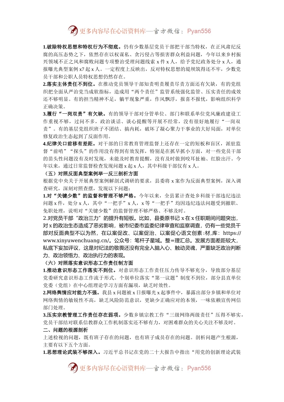 县委常委班子2024年度民主生活会对照检查.docx_第2页