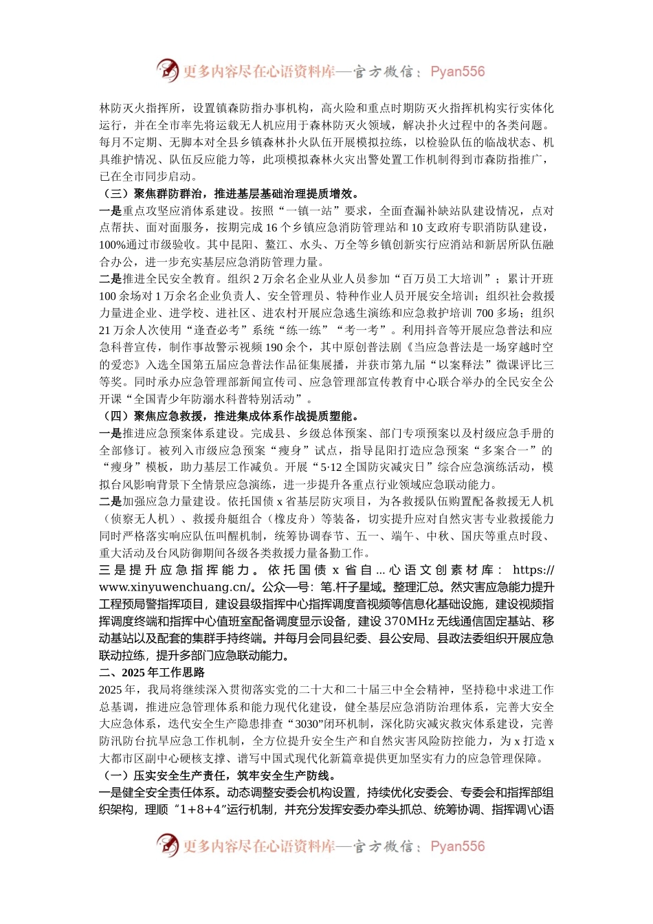 县应急管理局2024年工作总结和2025年工作思路.docx_第2页
