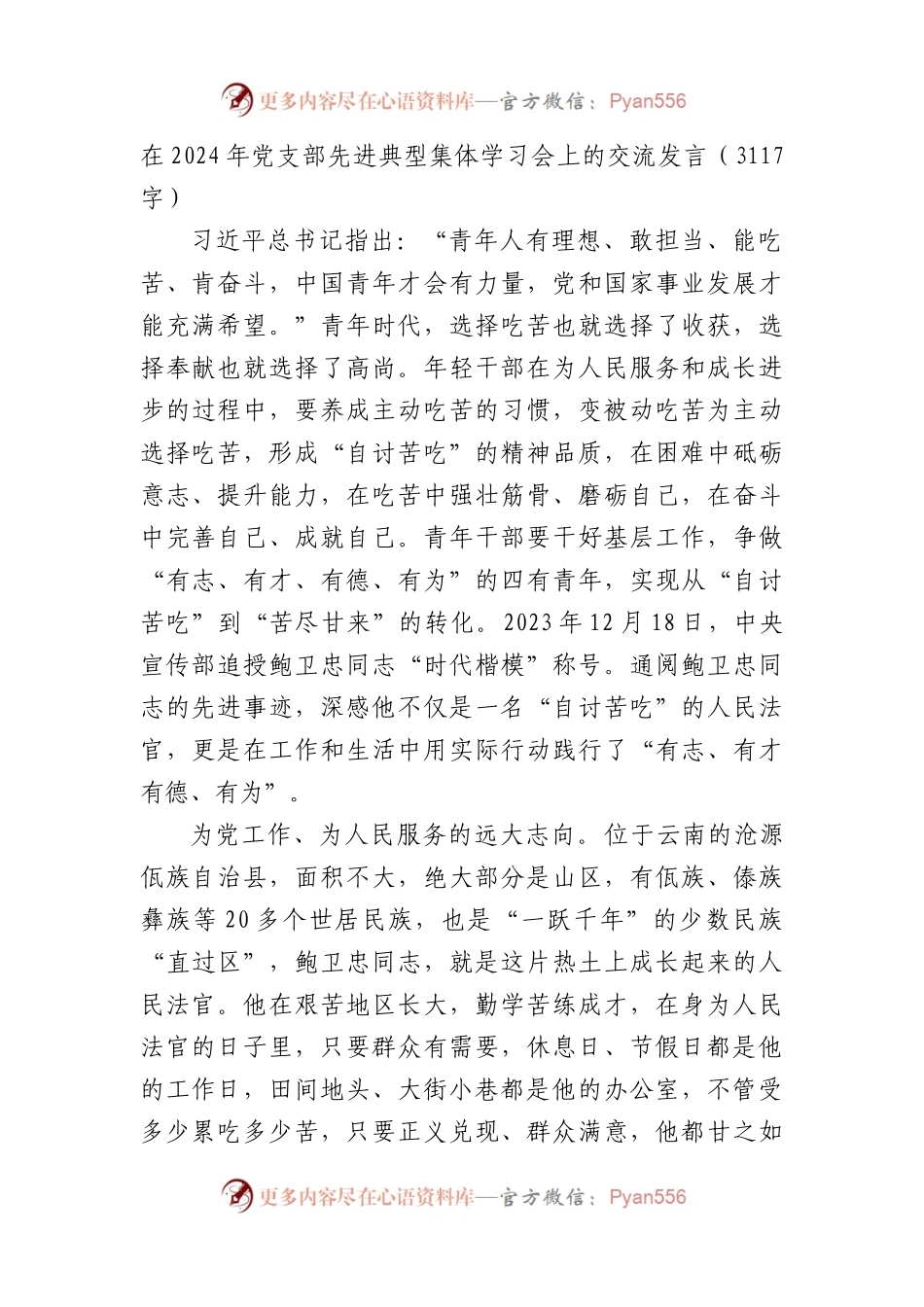 在2024年党支部先进典型集体学习会上的交流发言.docx_第1页