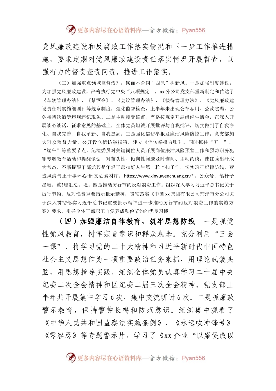 国企分公司2023年上半年纪检监察工作总结.docx_第2页