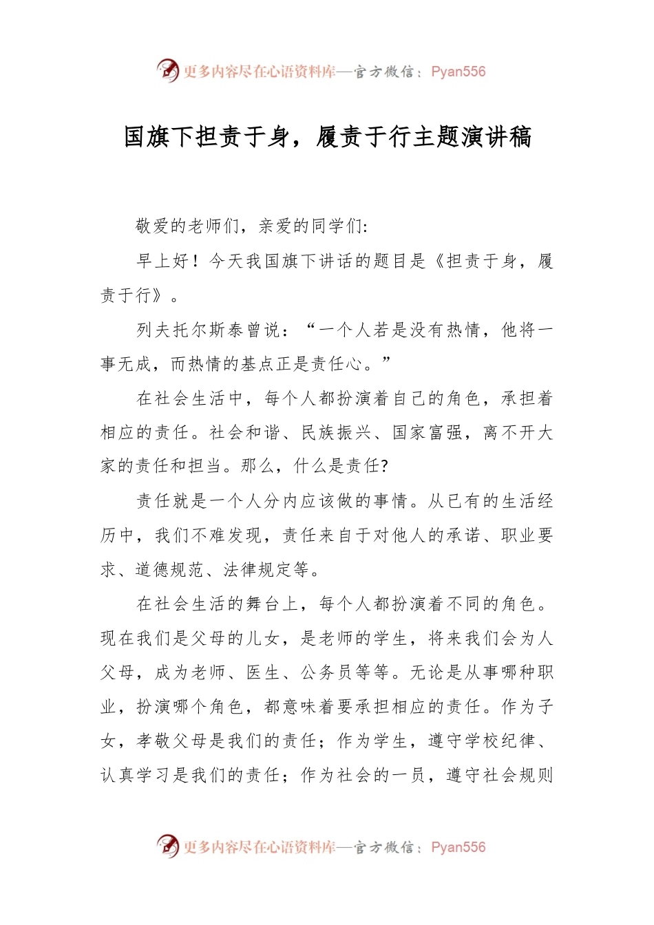 国旗下担责于身，履责于行主题演讲稿.docx_第1页