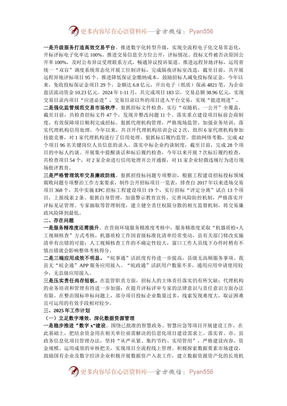 县数据资源管理局2024年工作总结和2025年工作计划.docx_第2页