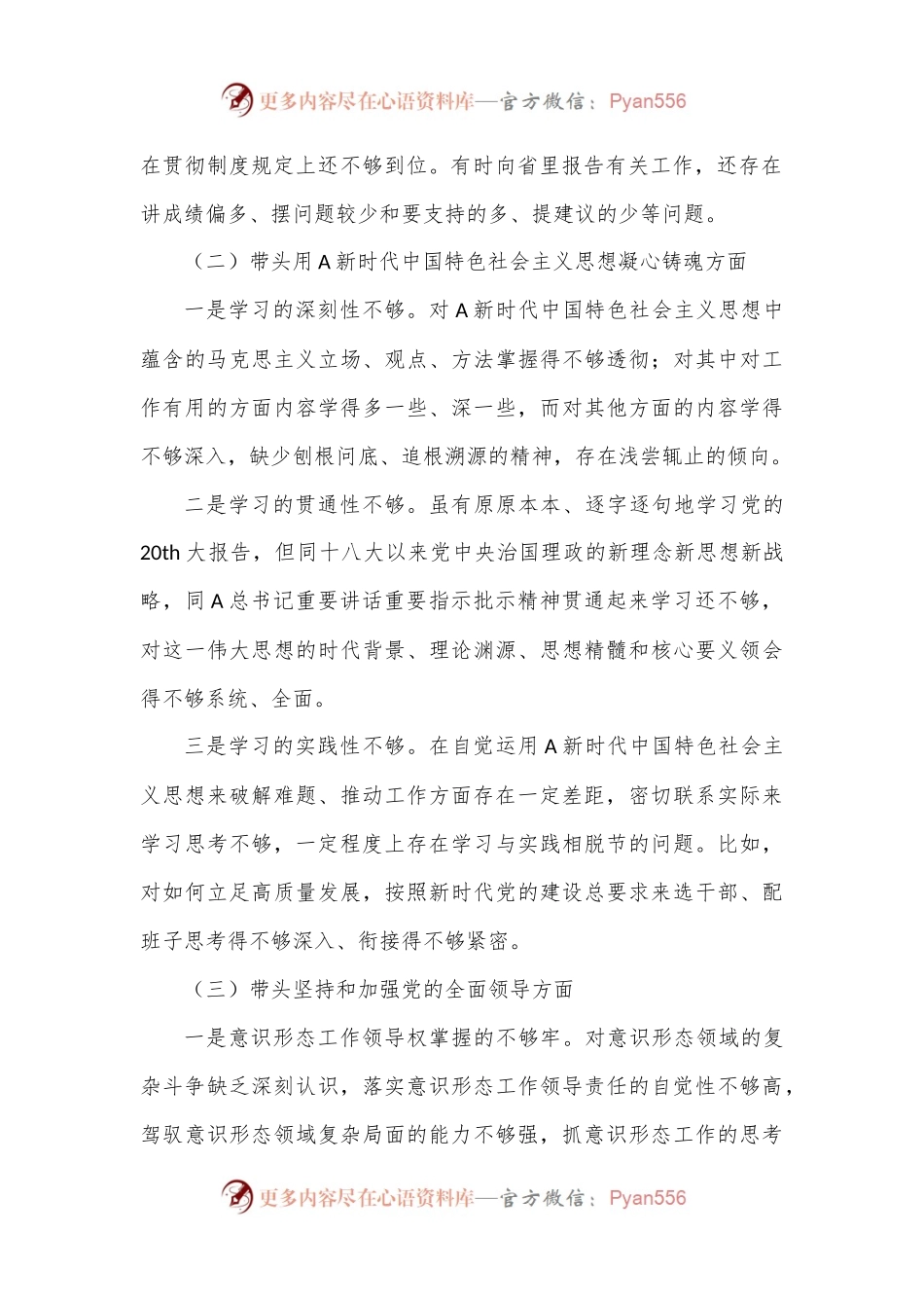 县委书记2022年民主生活会对照检查材料（5280字）.docx_第2页