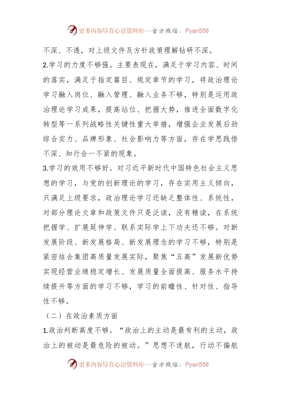 国企党员领导干部2023年主题教育民主生活会个人对照检查材料.docx_第2页