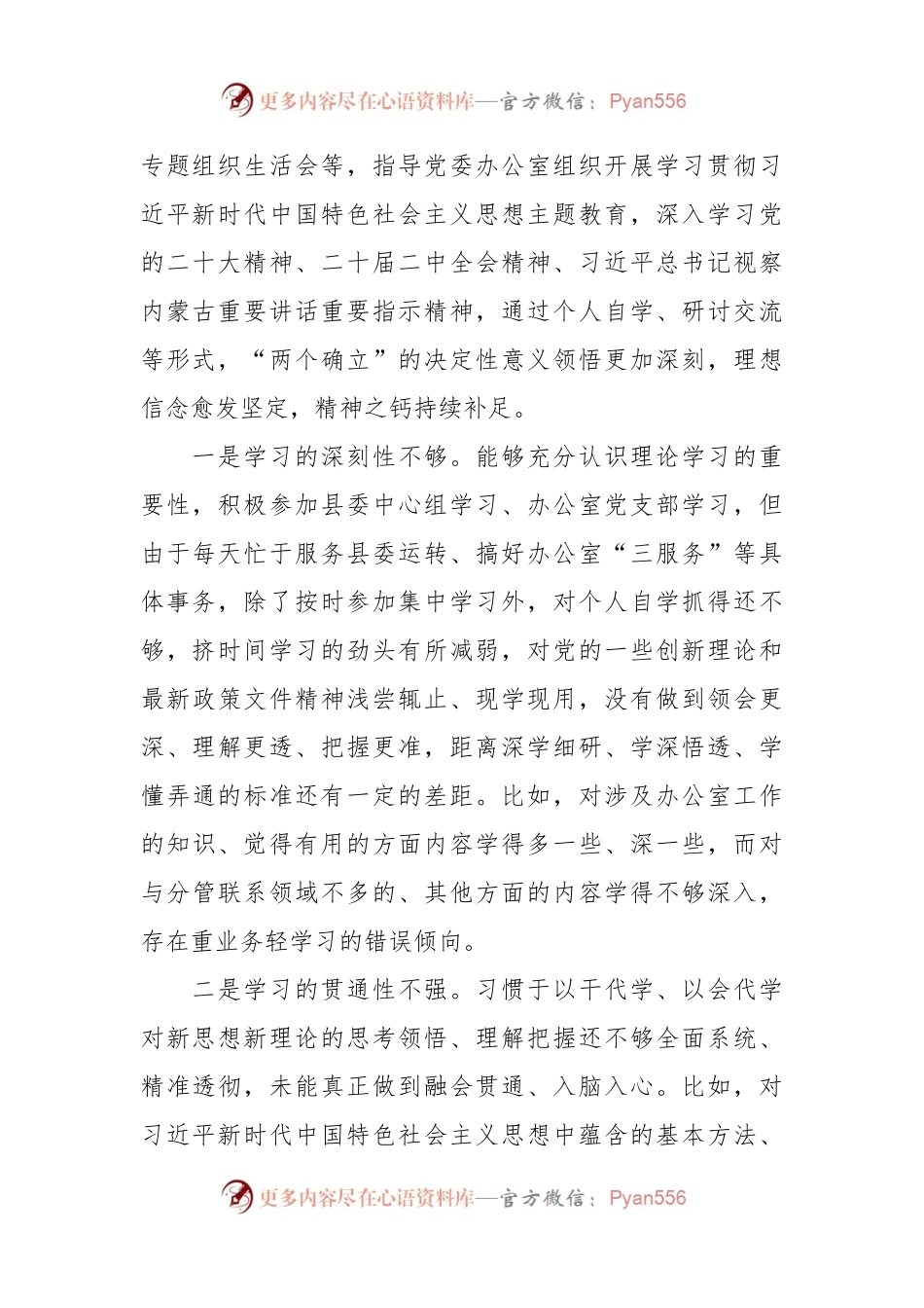 县委常委、办公室主任2023年度专题民主生活会个人对照检查发言稿提纲.docx_第2页