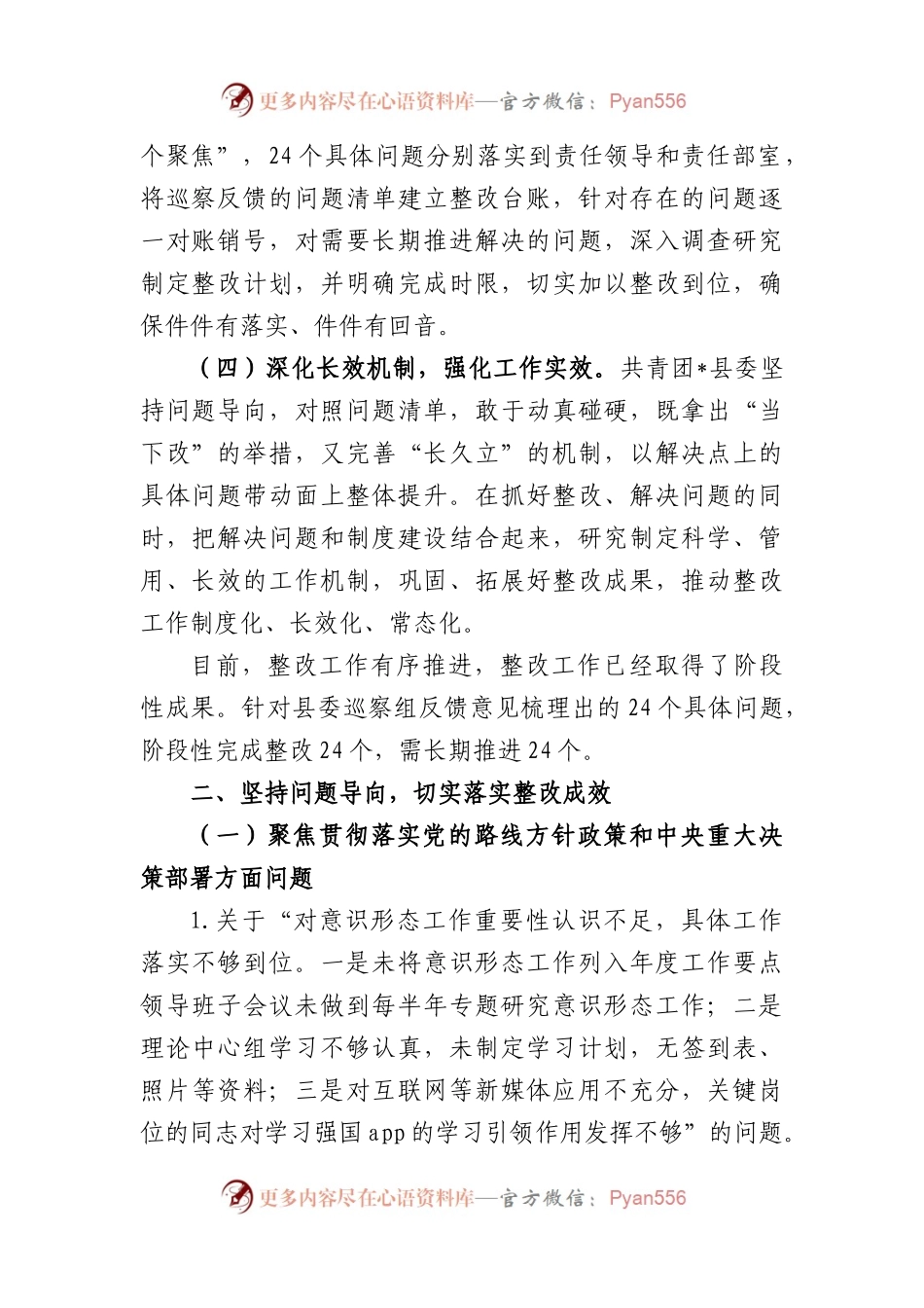 团县委巡察整改进展情况报告.docx_第2页