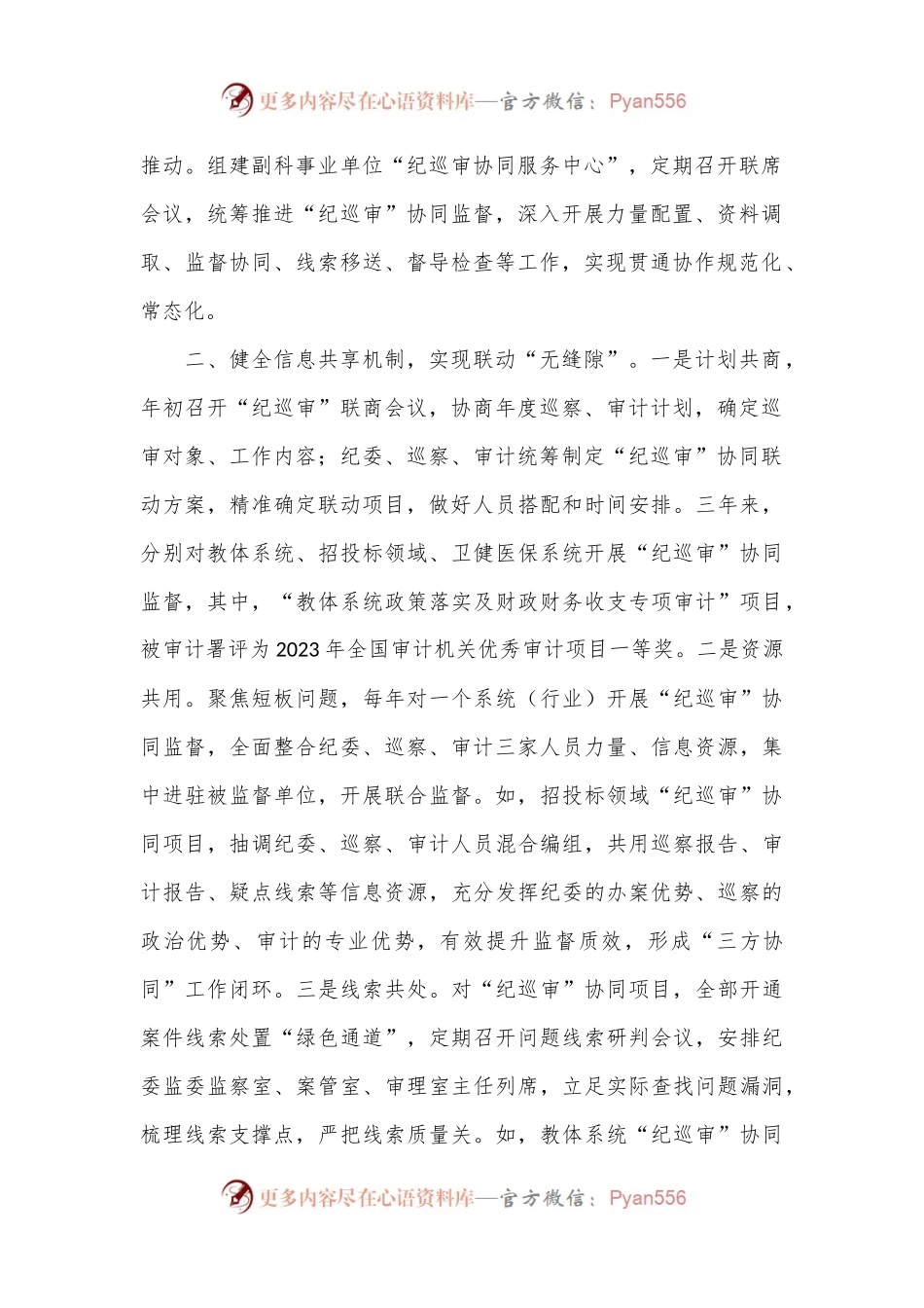 在2024年全市“纪巡审”联席会议上的交流发言.docx_第2页