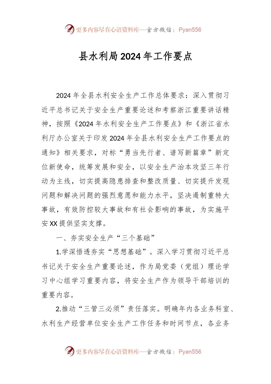 县水利局2024年工作要点.docx_第1页