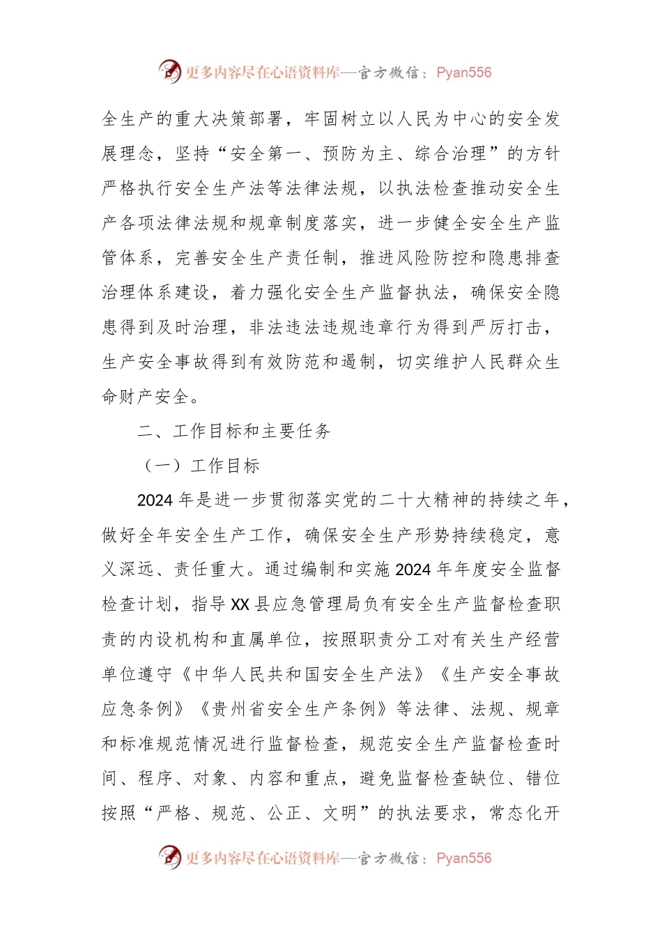 县应急管理局2024年安全生产监督检查工作计划.docx_第2页