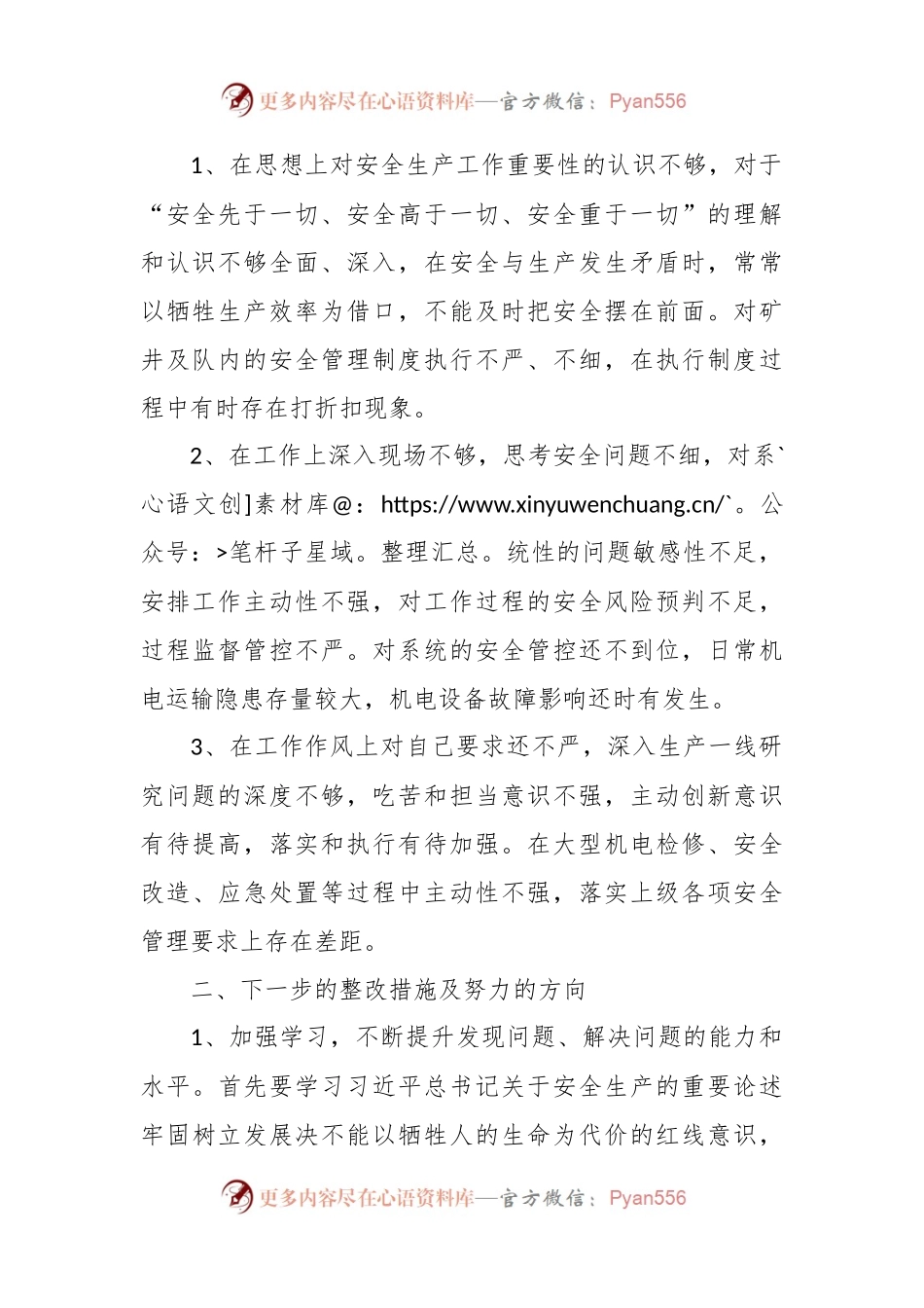 吸取爆炸事故教训民主生活会个人对照检查材料（安全生产检视剖析，发言提纲）.docx_第2页