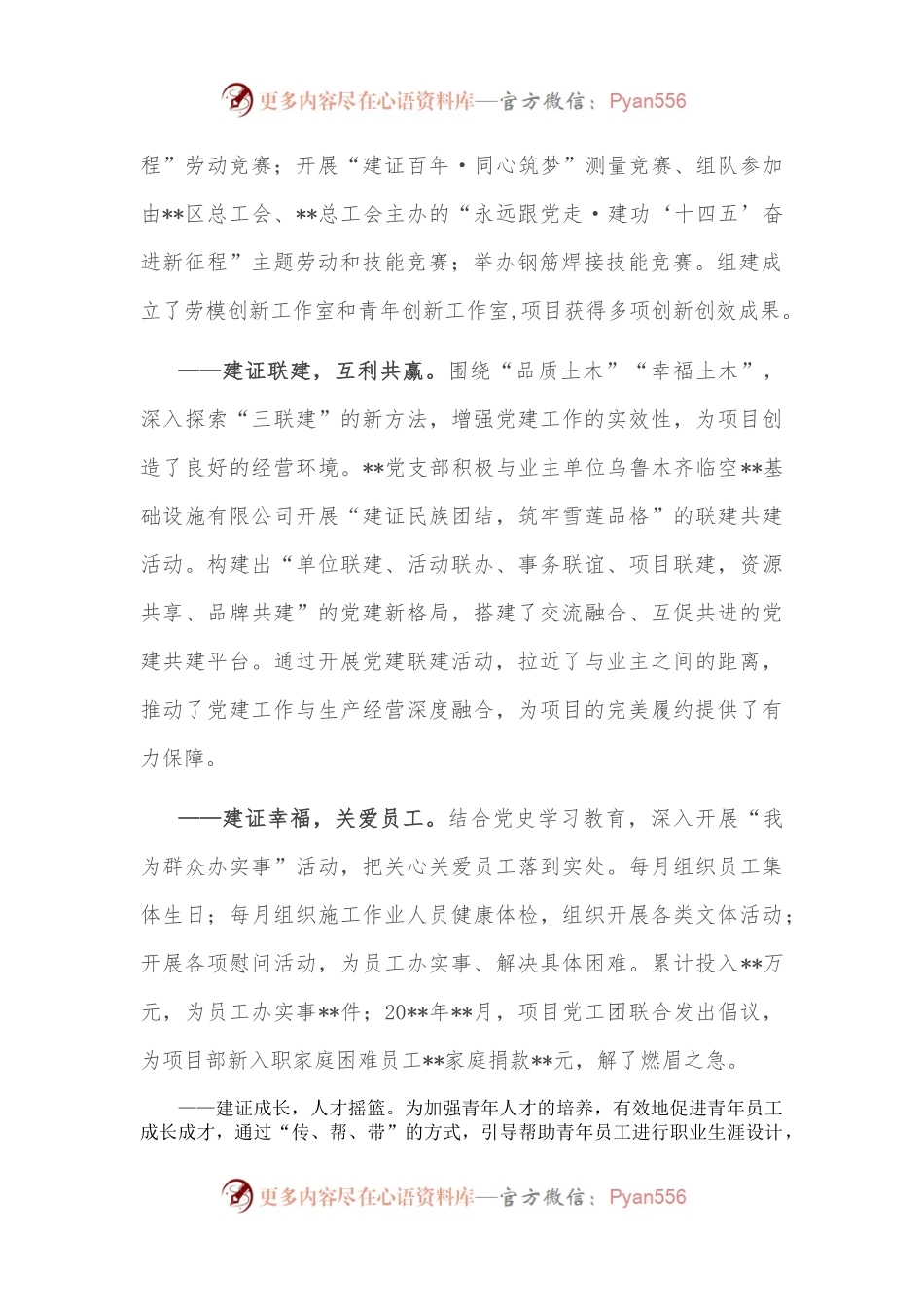 国企党建经验交流：强化党建引领 助力项目履约.docx_第2页
