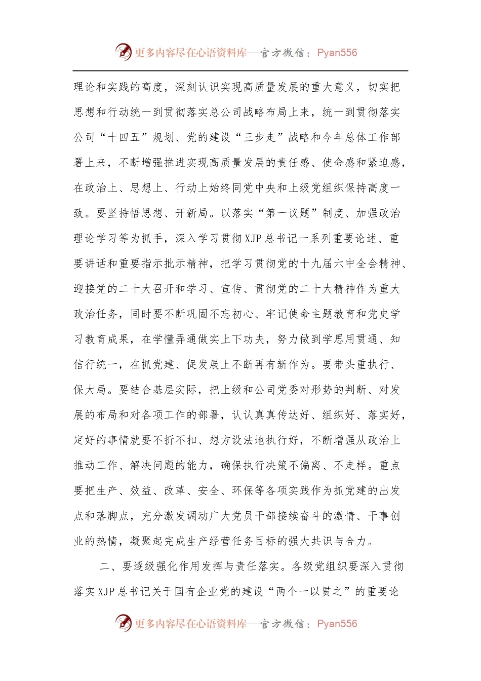 国企在党支部书记抓基层党建工作述职评议会上的讲话.docx_第2页