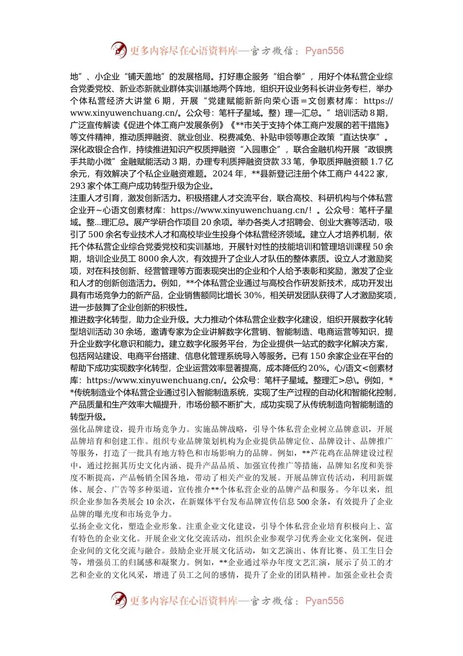 在2024年全市个体私营经济高质量发展推进会上的汇报发言.docx_第2页